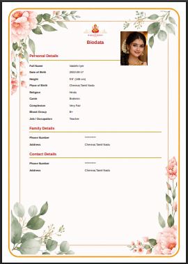 Abstract Orange - Common marriage biodata template