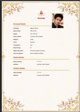 Golden Blossom - Common marriage biodata template