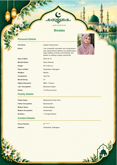 Royal Mosque1 - Muslim marriage biodata template