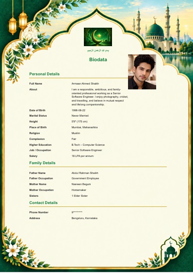 Royal Mosque2 - Muslim marriage biodata template